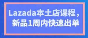 Lazada本土店课程,新品1周内快速出单-水滴知识网