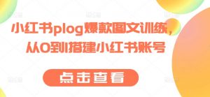 小红书plog爆款图文训练,从0到1搭建小红书账号-水滴知识网