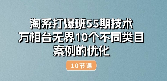淘系打爆班55期技术：万相台无界10个不同类目案例的优化(10节)-水滴知识网
