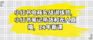 小红书电商实战训练营,小红书笔记带货和无人直播,24年新课-水滴知识网