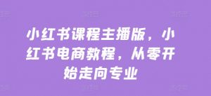 小红书课程主播版,小红书电商教程,从零开始走向专业-水滴知识网