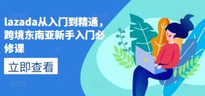 lazada从入门到精通,跨境东南亚新手入门必修课-水滴知识网