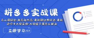 拼多多实战课:万人团玩法/截流自然流/最新强付费打法/最新原价卡大促..-水滴知识网