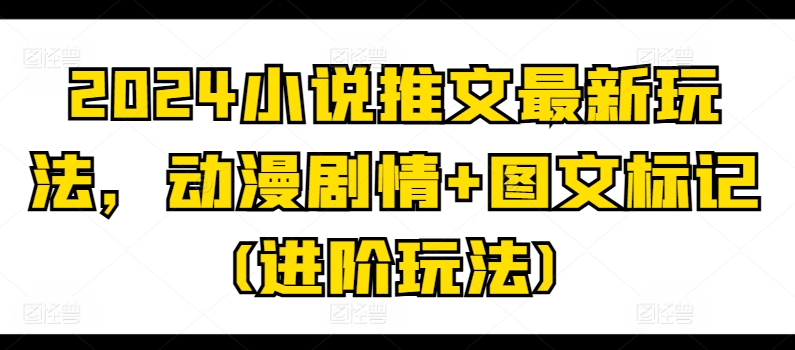 2024小说推文最新玩法，动漫剧情+图文标记(进阶玩法)-水滴知识网