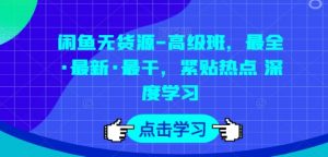 闲鱼无货源-高级班,最全·最新·最干,紧贴热点 深度学习-水滴知识网