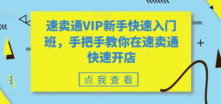 速卖通VIP新手快速入门班，手把手教你在速卖通快速开店-水滴知识网