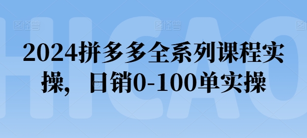 2024拼多多全系列课程实操，日销0-100单实操【必看】-水滴知识网