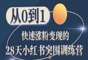 28天小红书突围训练营,从0到1快速涨粉变现-水滴知识网