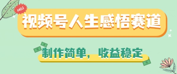 视频号人生感悟赛道,制作简单,收益稳定【揭秘】-水滴知识网