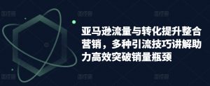 亚马逊流量与转化提升整合营销，多种引流技巧讲解助力高效突破销量瓶颈-水滴知识网