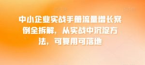 中小企业实战手册流量增长案例全拆解,从实战中沉淀方法,可复用可落地-水滴知识网