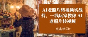 AI老照片转视频实战营,一线玩家教你AI老照片转视频-水滴知识网