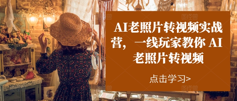 AI老照片转视频实战营,一线玩家教你AI老照片转视频-水滴知识网