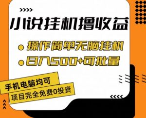 小说全自动挂机撸收益,操作简单,日入500+可批量放大 【揭秘】-水滴知识网