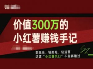 价值300万的小红书赚钱手记,变现高、链路短、轻运营,这波“小红薯风口”不能再错过-水滴知识网