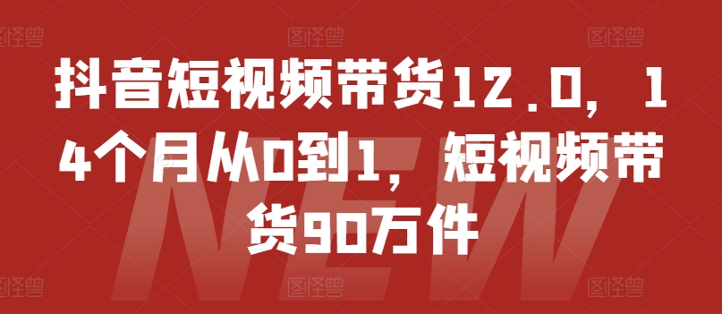 抖音短视频带货12.0,14个月从0到1,短视频带货90万件-水滴知识网