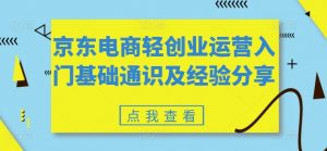 京东电商轻创业运营入门基础通识及经验分享-水滴知识网