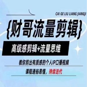 财哥流量剪辑,高级感剪辑+流量思维,教你剪出有质感的个人IP口播视频-水滴知识网