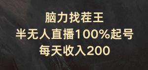 脑力找茬王，半无人直播100%起号，每天收入200+【揭秘】-水滴知识网