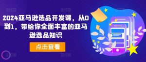 2024亚马逊选品开发课，从0到1，带给你全面丰富的亚马逊选品知识-水滴知识网