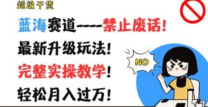 超级干货，蓝海赛道-禁止废话，最新升级玩法，完整实操教学，轻松月入过万【揭秘】-水滴知识网