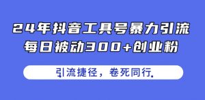 24年抖音工具号暴力引流，每日被动300+创业粉，创业粉捷径，卷死同行【揭秘】-水滴知识网