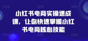 小红书电商实操速成课,让你快速掌握小红书电商核心技能-水滴知识网