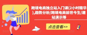 跨境电商独立站入门课(2小时精华),趋势分析/跨境电商前世今生/建站演示等-水滴知识网