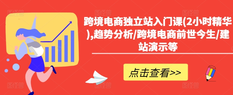 跨境电商独立站入门课(2小时精华),趋势分析/跨境电商前世今生/建站演示等-水滴知识网