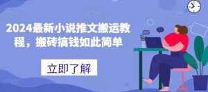 2024最新小说推文搬运教程，搬砖搞钱如此简单-水滴知识网