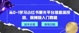 从0-1学习小红书聚光平台信息流投放,保姆级入门教程-水滴知识网