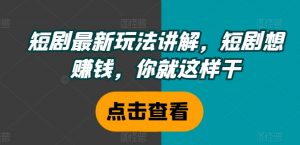 短剧最新玩法讲解,短剧想赚钱,你就这样干-水滴知识网