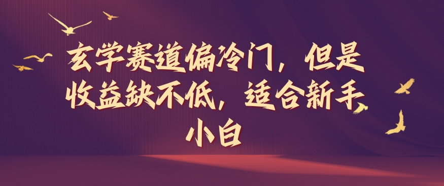 玄学赛道偏冷门，但是收益缺不低，适合新手小白【揭秘】-水滴知识网