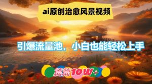 ai原创治愈风景视频,引爆流量池,小白也能轻松上手,篇篇10w+【揭秘】-水滴知识网