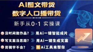 Ai图文带货+数字人口播带货，从0~1实操体系课-水滴知识网
