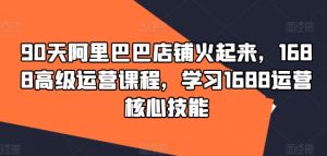 90天阿里巴巴店铺火起来,1688高级运营课程,学习1688运营核心技能-水滴知识网