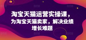 淘宝天猫运营实操课,为淘宝天猫卖家,解决业绩增长难题-水滴知识网