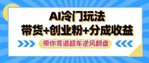 AI冷门玩法,带货+创业粉+分成收益,带你弯道超车,实现逆风翻盘【揭秘】-水滴知识网
