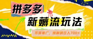 拼多多最新薅流玩法，无需开车推广，纯靠自然流吃饭-单纯赚50+利润，日入700+【揭秘】-水滴知识网