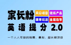 家长粉:英语提分 2.0,一个人人可做的刚需、暴利、超长期项目【揭秘】-水滴知识网
