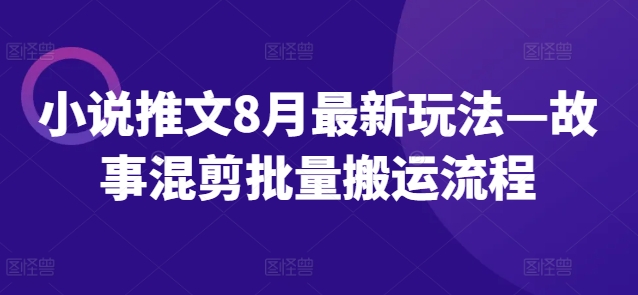 小说推文8月最新玩法—故事混剪批量搬运流程-水滴知识网