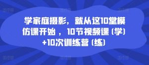 学家庭摄影，就从这10堂模仿课开始 ，10节视频课(学)+10次训练营(练)-水滴知识网