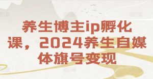 养生博主ip孵化课,2024养生自媒体旗号变现-水滴知识网