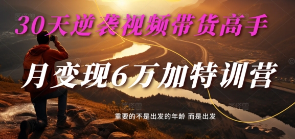 30天逆袭视频带货高手,单月变现6万加特训营-麦子甜-水滴知识网