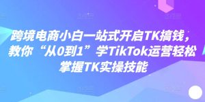 跨境电商小白一站式开启TK搞钱,教你“从0到1”学TikTok运营轻松掌握TK实操技能-水滴知识网
