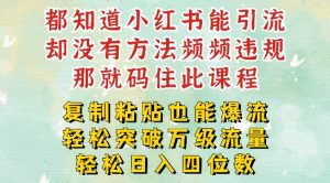 小红书靠复制粘贴一周突破万级流量池干货,以减肥为例,每天稳定引流变现四位数【揭秘】-水滴知识网