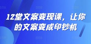 12堂文案变现课,让你的文案变成印钞机-水滴知识网