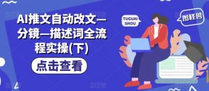 AI推文自动改文—分镜—描述词全流程实操(下)-水滴知识网