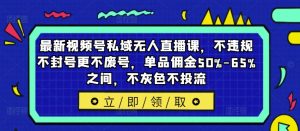 最新视频号私域无人直播课,不违规不封号更不废号,单品佣金50%-65%之间,不灰色不投流-水滴知识网