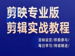 剪映专业版剪辑实战教程,目标设定/积极参与/每日学习/持续精进-水滴知识网
